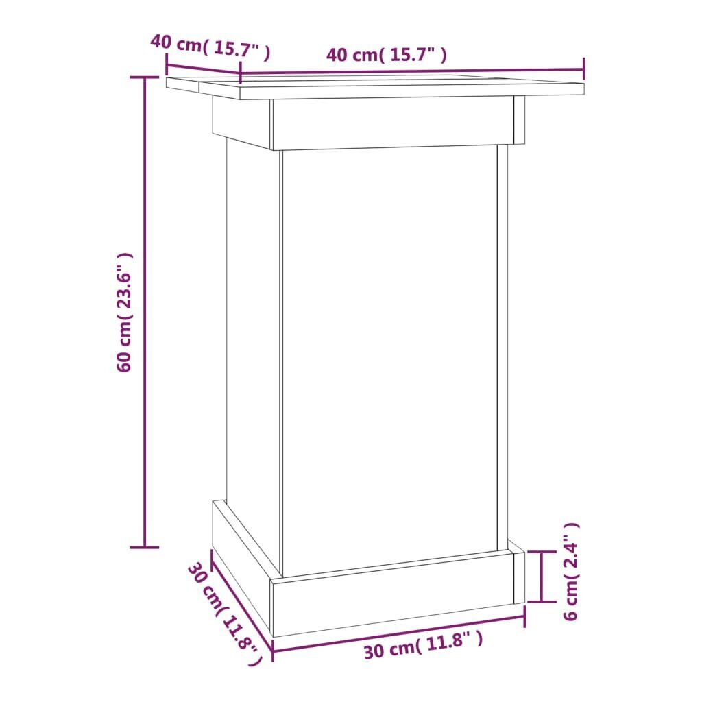 Kukkateline, valkoinen, 40x40x60cm, massiivi mäntypuuta hinta ja tiedot | Kukkatelineet ja kukkapöydät | hobbyhall.fi