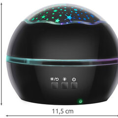 Riff RF1037 2in1 värikäs yövalaisin projektorilla (+ 2 projektorin peittokuvaa) Musta hinta ja tiedot | Lastenhuoneen valaisimet | hobbyhall.fi