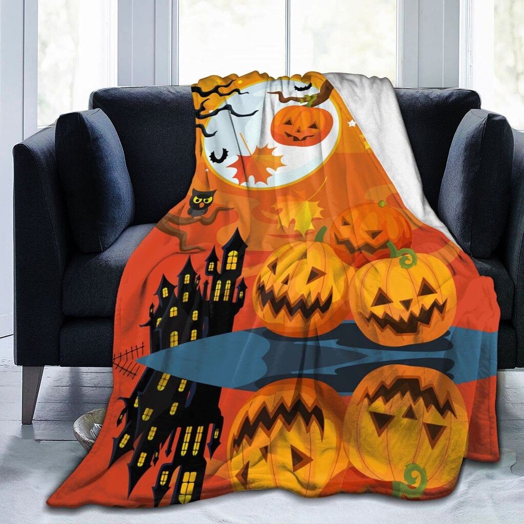 Halloween kurpitsa huopa on pehmeä, lämmin ja kevyt hinta ja tiedot | Peitot | hobbyhall.fi