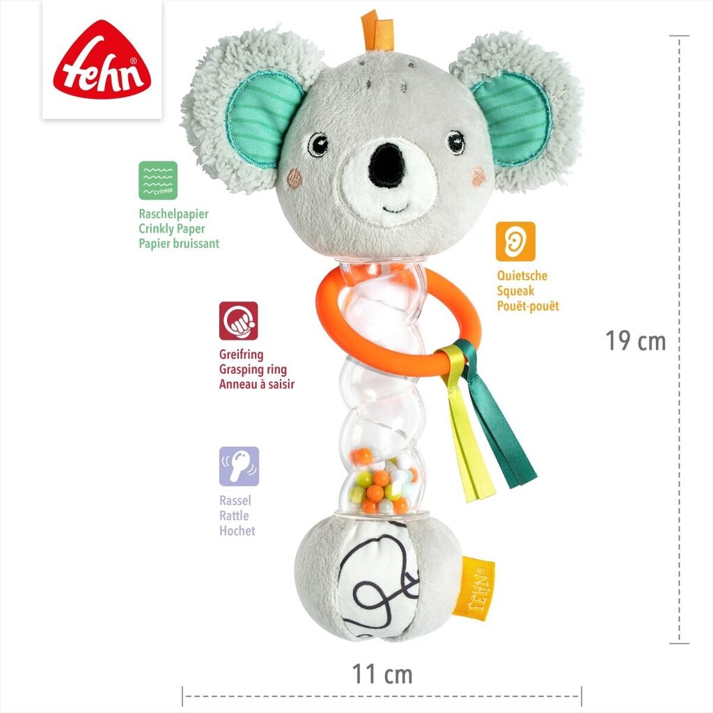 Helistin Fehn Rainmaker Koala hinta ja tiedot | Vauvan lelut | hobbyhall.fi