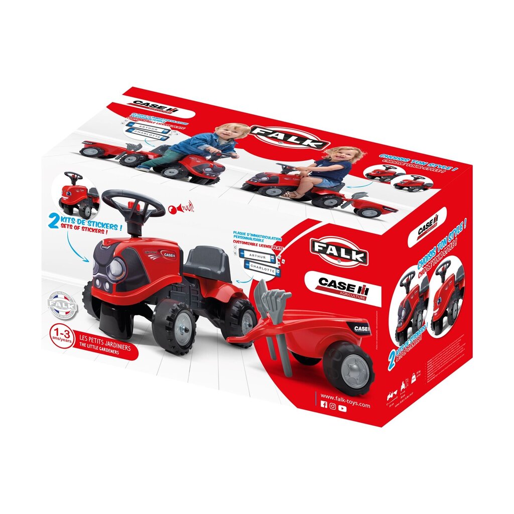 Falk Baby Case IH 238C -traktori kottikärryillä ja hiekkaleluilla hinta ja tiedot | Vauvan lelut | hobbyhall.fi