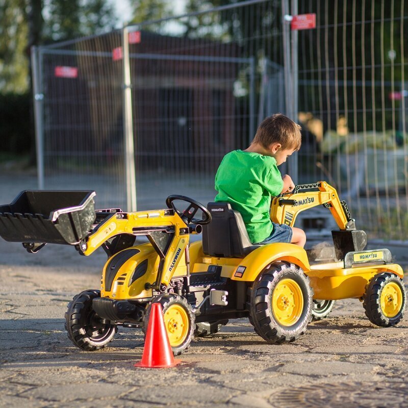 Traktori lisälaitteineen Komatsu hinta ja tiedot | Poikien lelut | hobbyhall.fi