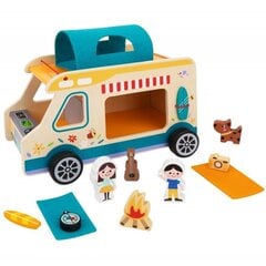 Puinen asuntoauto Tooky Toy Camping hinta ja tiedot | Kehittävät lelut | hobbyhall.fi