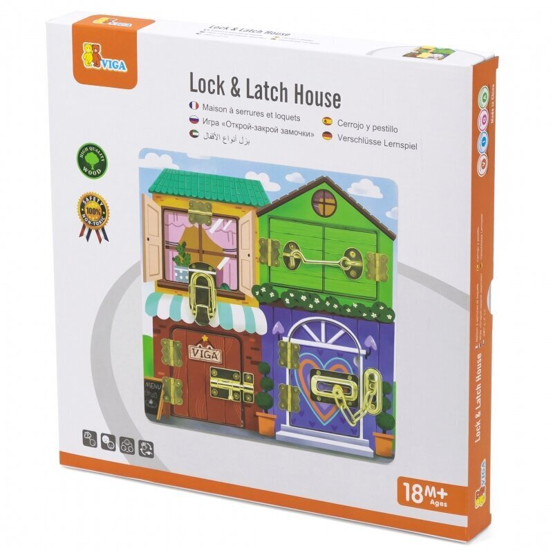 Puinen opetussetti Viga Montessori House Locking hinta ja tiedot | Kehittävät lelut | hobbyhall.fi