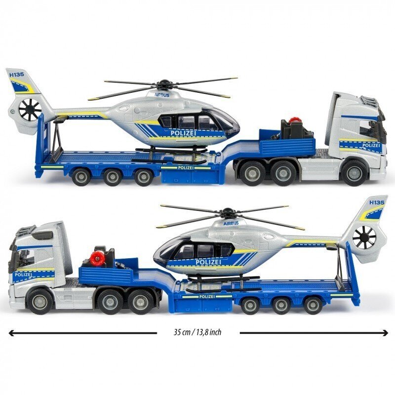 Poliisiauto ja helikopteri Majorette Grand Volvo Police Set Police, 35cm hinta ja tiedot | Poikien lelut | hobbyhall.fi