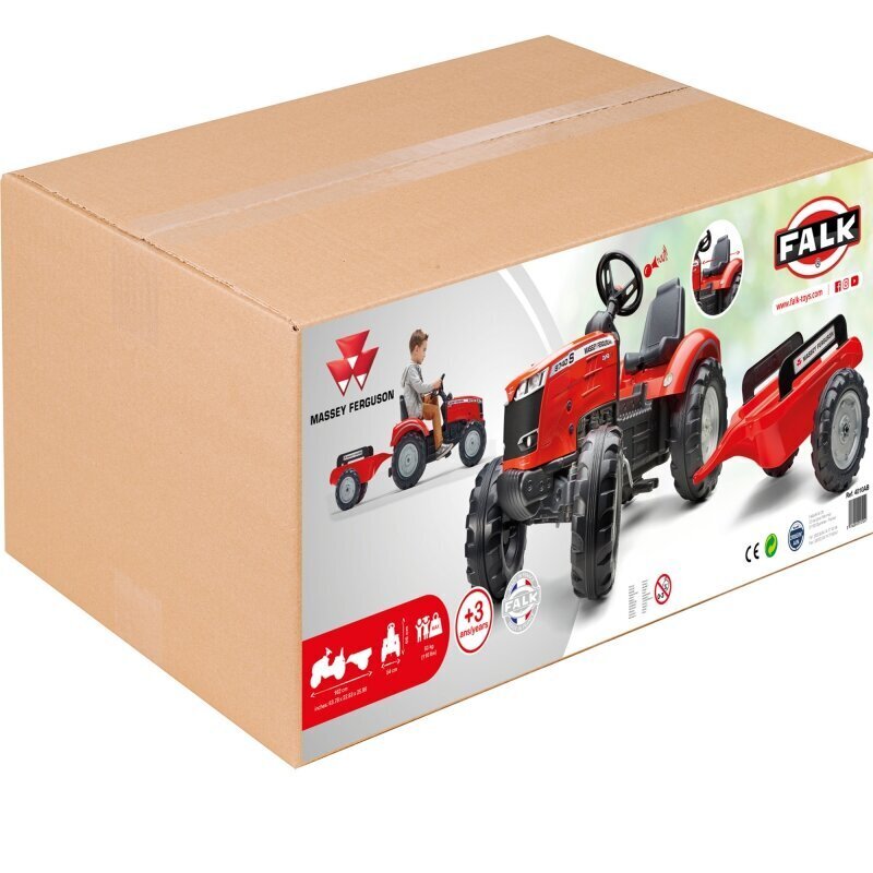 Traktori Massey Ferguson Red perävaunulla hinta ja tiedot | Poikien lelut | hobbyhall.fi