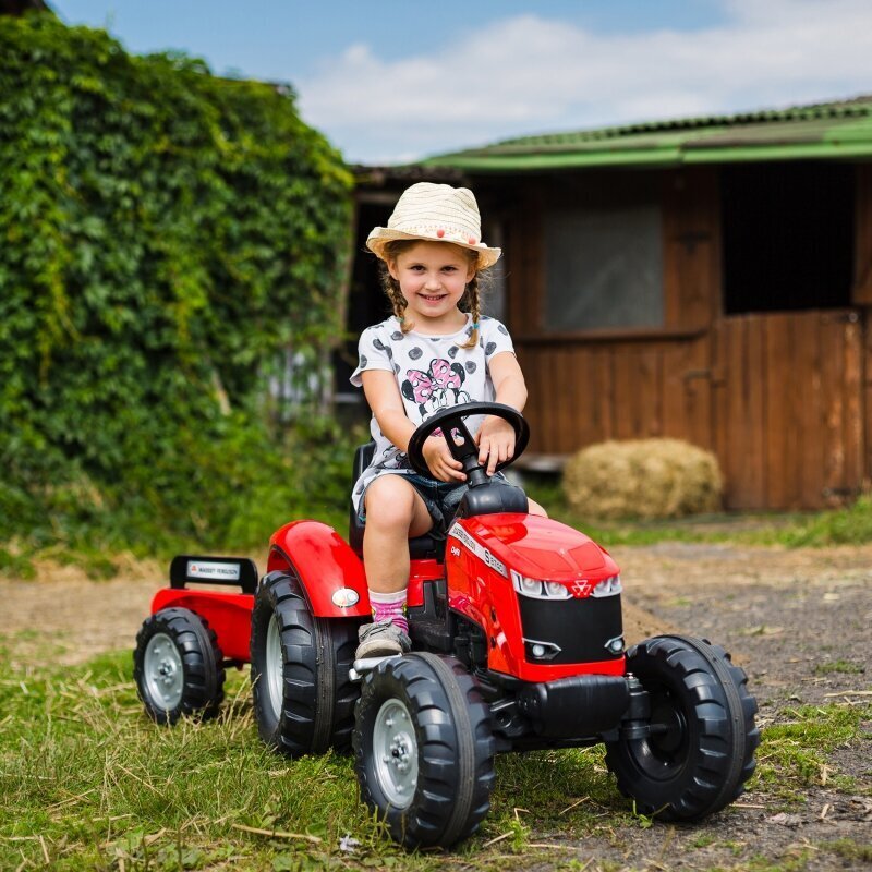 Traktori Massey Ferguson Red perävaunulla hinta ja tiedot | Poikien lelut | hobbyhall.fi