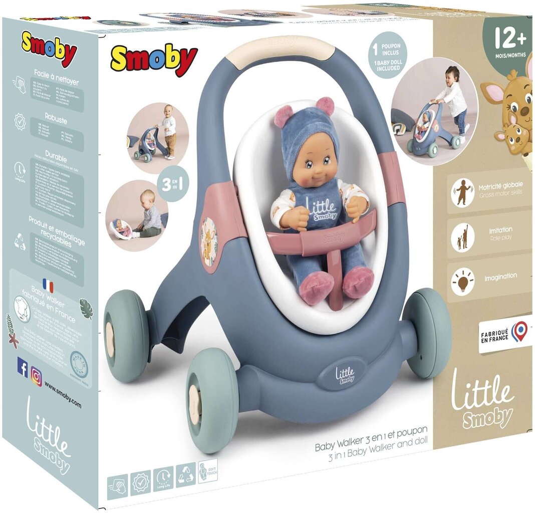 Lastenrattaat Smoby 3in1 hinta ja tiedot | Tyttöjen lelut | hobbyhall.fi