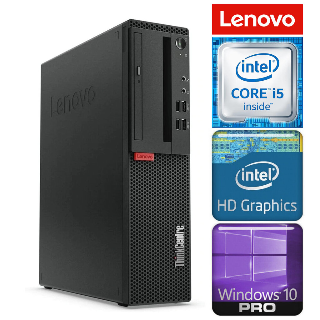 LENOVO M910S SFF i5-6500 8GB 128SSD M.2 NVME DVD WIN10Pro hinta ja tiedot | Pöytätietokoneet | hobbyhall.fi