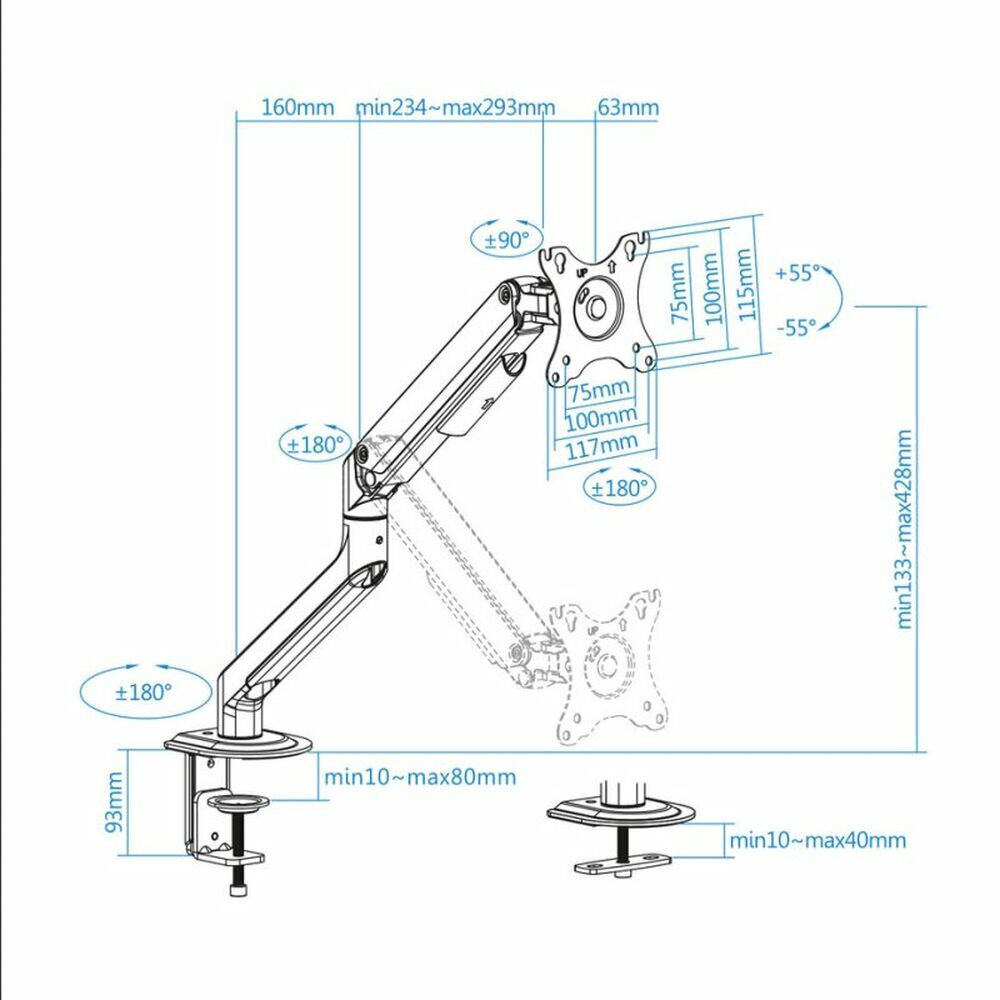 TooQ DB4032TNR-G10 17-32" hinta ja tiedot | TV-seinätelineet | hobbyhall.fi