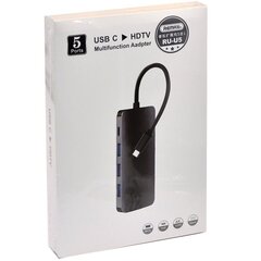 Adapteri Remax RU-U5 5 In1 HDMI, 3x3.0USB, USB-C -Type-C / USB-C-telakointiasema hinta ja tiedot | Adapterit | hobbyhall.fi