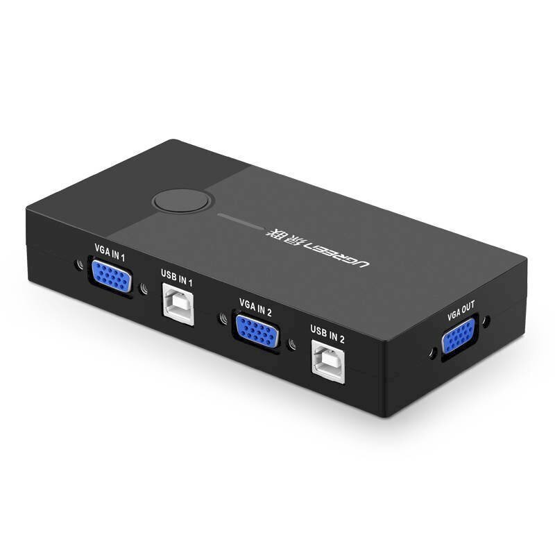 Ugreen kytkentäsovitin KVM, 2x VGA, 2x USB 2.0, musta hinta ja tiedot | Adapterit | hobbyhall.fi