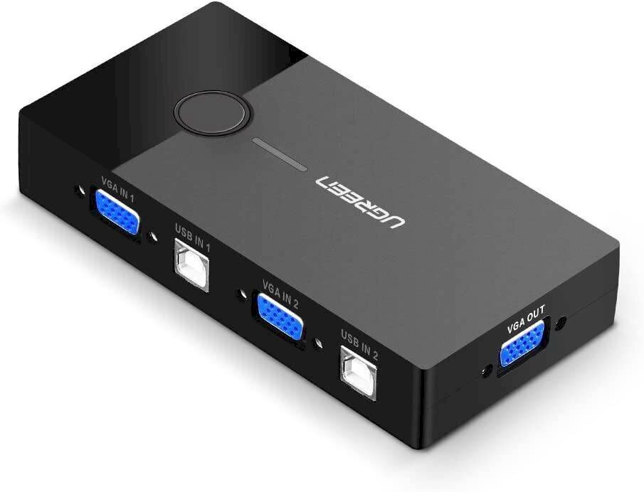 Ugreen kytkentäsovitin KVM, 2x VGA, 2x USB 2.0, musta hinta ja tiedot | Adapterit | hobbyhall.fi