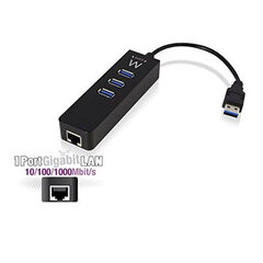 Ewent AAOAUS0127, 3 x USB 3.1/RJ45 hinta ja tiedot | Adapterit | hobbyhall.fi