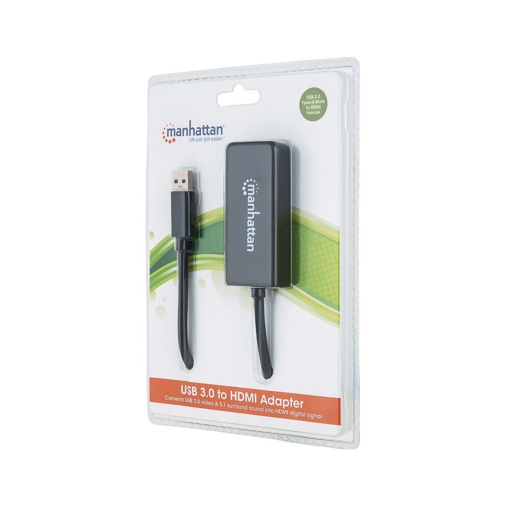 Grafiikkasovitin Manhattan SuperSpeed ​​​​USB 3.0 - HDMI M/F 1080P, 5 Gb/s hinta ja tiedot | Adapterit | hobbyhall.fi