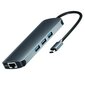 Kannettava tietokonesovitin Co2 Hub 9in1 for Mac Book Pro USB-C HDMI 4K SD-kortti Micro SD-kortti Gigabit Ethernet 3,5 mm liitin USB-C Space Harmaa väri hinta ja tiedot | Adapterit | hobbyhall.fi