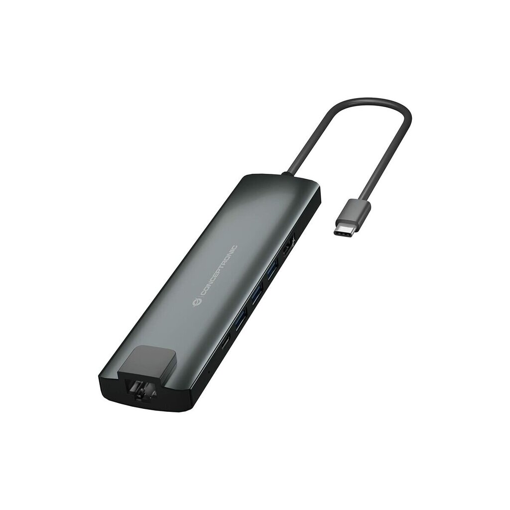 USB-keskitin Conceptronic DONN06G Harmaa 9 yhdessä hinta ja tiedot | Adapterit | hobbyhall.fi