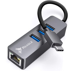 Adapteri Reagle USB-C LAN Ethernet RJ-45 USB 3.2 Gen 1 hinta ja tiedot | Reagle Tietokoneet ja pelaaminen | hobbyhall.fi