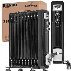 Öljyjäähdytin Lehmann Kanwod Hierro, 2500W, musta hinta ja tiedot | Lämmittimet | hobbyhall.fi