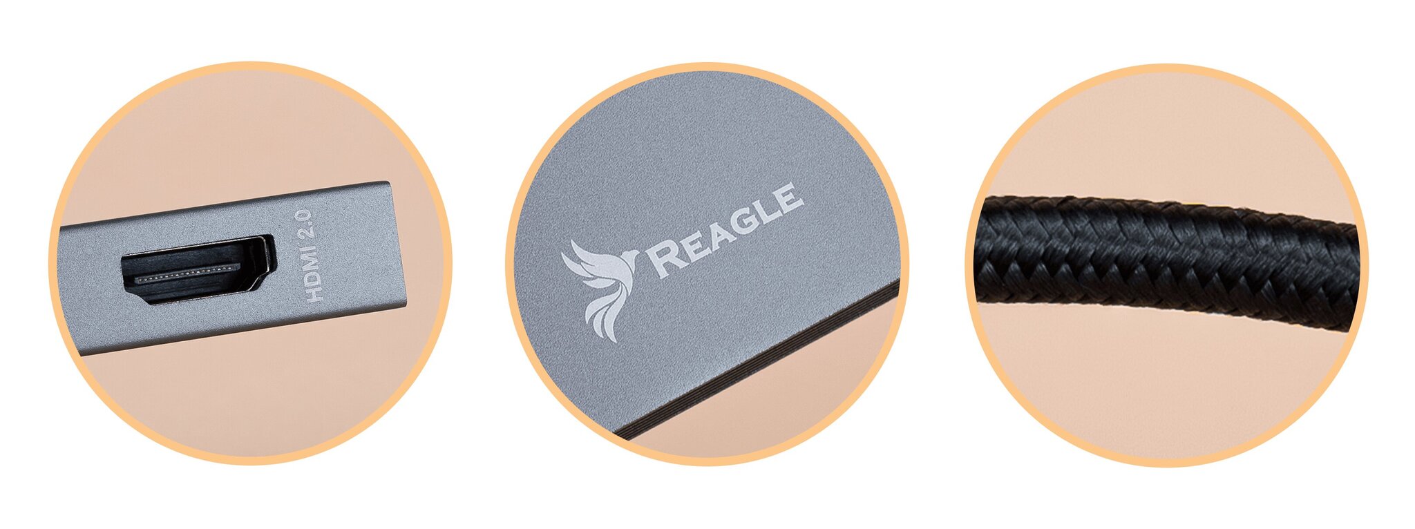 REAGLE HUB USB-C HDMI 4K 60Hz 2K 144Hz USB C 3.2 PD 100W KORTINLUKUJA M1 M2 hinta ja tiedot | Adapterit | hobbyhall.fi