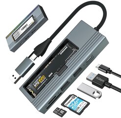 REAGLE-keskitinkotelo NVME SATA M.2 SSD -tallennustilalle USB-C 3.2 M2 sovitintasku hinta ja tiedot | Adapterit | hobbyhall.fi