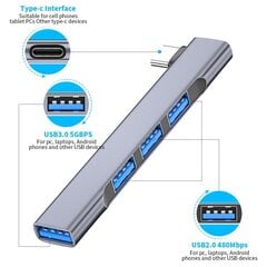 USB-C monitoiminen HUB-asema, 4 in 1 hinta ja tiedot | Adapterit | hobbyhall.fi