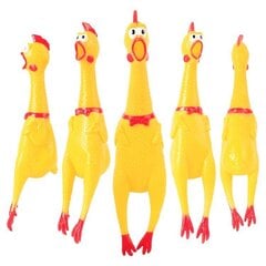 Screaming Chicken Dog Lelut, Keltainen kuminen squaking Chicken Lelu Uutuus ja kestävä kumikana koirille, Kumikanat Value 3 Pack hinta ja tiedot | Koiran lelut | hobbyhall.fi