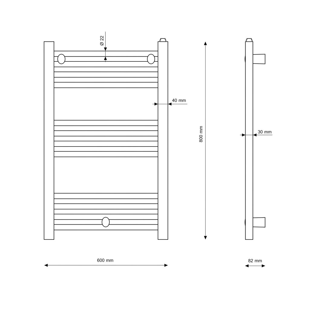 Granitan kylpyhuoneen patteri Puerto 80x50cm hinta ja tiedot | Kylpyhuoneen patterit ja pyyhekuivaimet | hobbyhall.fi