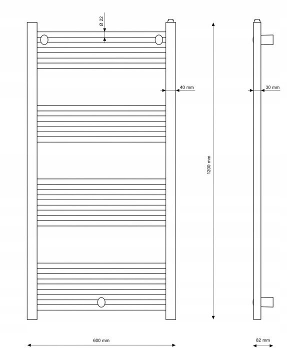 Granitan kylpyhuoneen patteri 60x120cm Puerto hinta ja tiedot | Kylpyhuoneen patterit ja pyyhekuivaimet | hobbyhall.fi