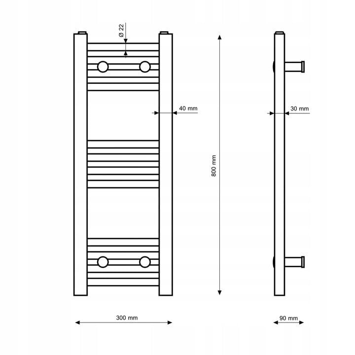 Granitan kylpyhuoneen patteri 30x80cm Breno hinta ja tiedot | Kylpyhuoneen patterit ja pyyhekuivaimet | hobbyhall.fi