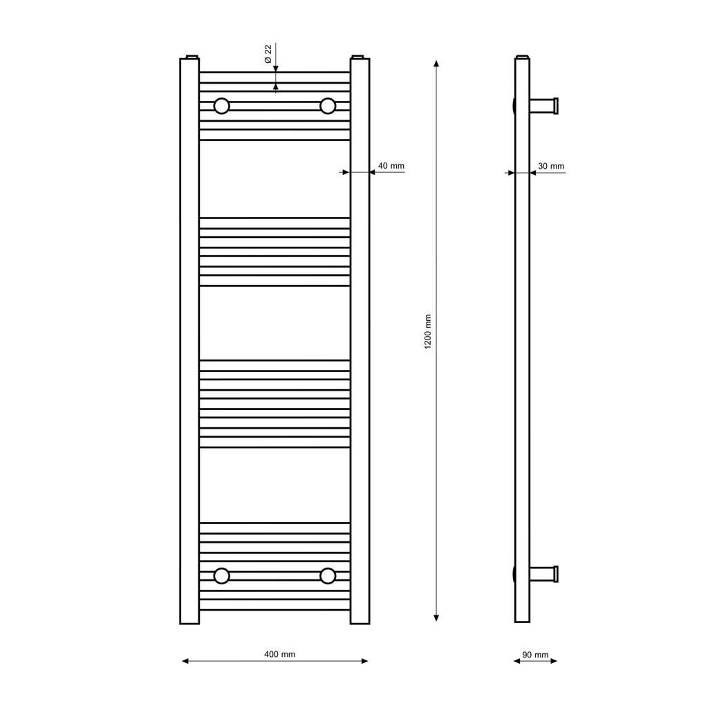 Granitan kylpyhuoneen patteri 40x120cm Breno hinta ja tiedot | Kylpyhuoneen patterit ja pyyhekuivaimet | hobbyhall.fi