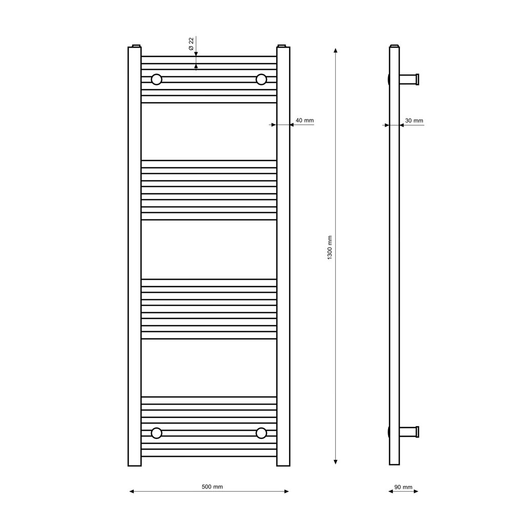 Granitan kylpyhuoneen patteri 50x130cm Breno hinta ja tiedot | Kylpyhuoneen patterit ja pyyhekuivaimet | hobbyhall.fi