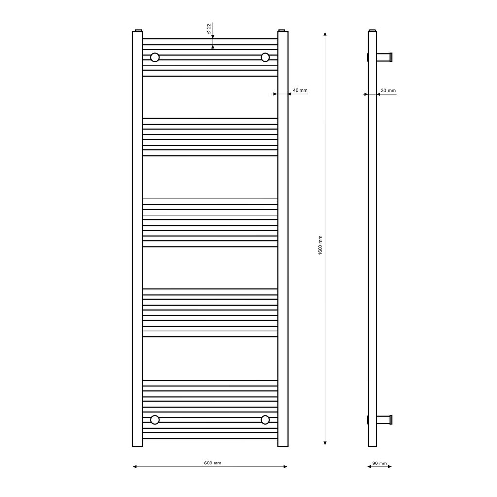 Granitan kylpyhuoneen patteri 60x160cm Breno hinta ja tiedot | Kylpyhuoneen patterit ja pyyhekuivaimet | hobbyhall.fi