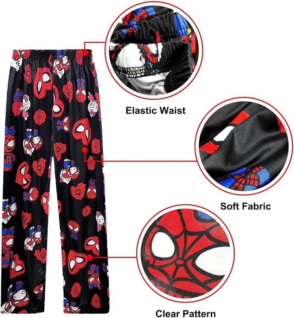 Pyjamahousut Hello Kitty & Spiderman hinta ja tiedot | Yöasut ja pyjamat | hobbyhall.fi