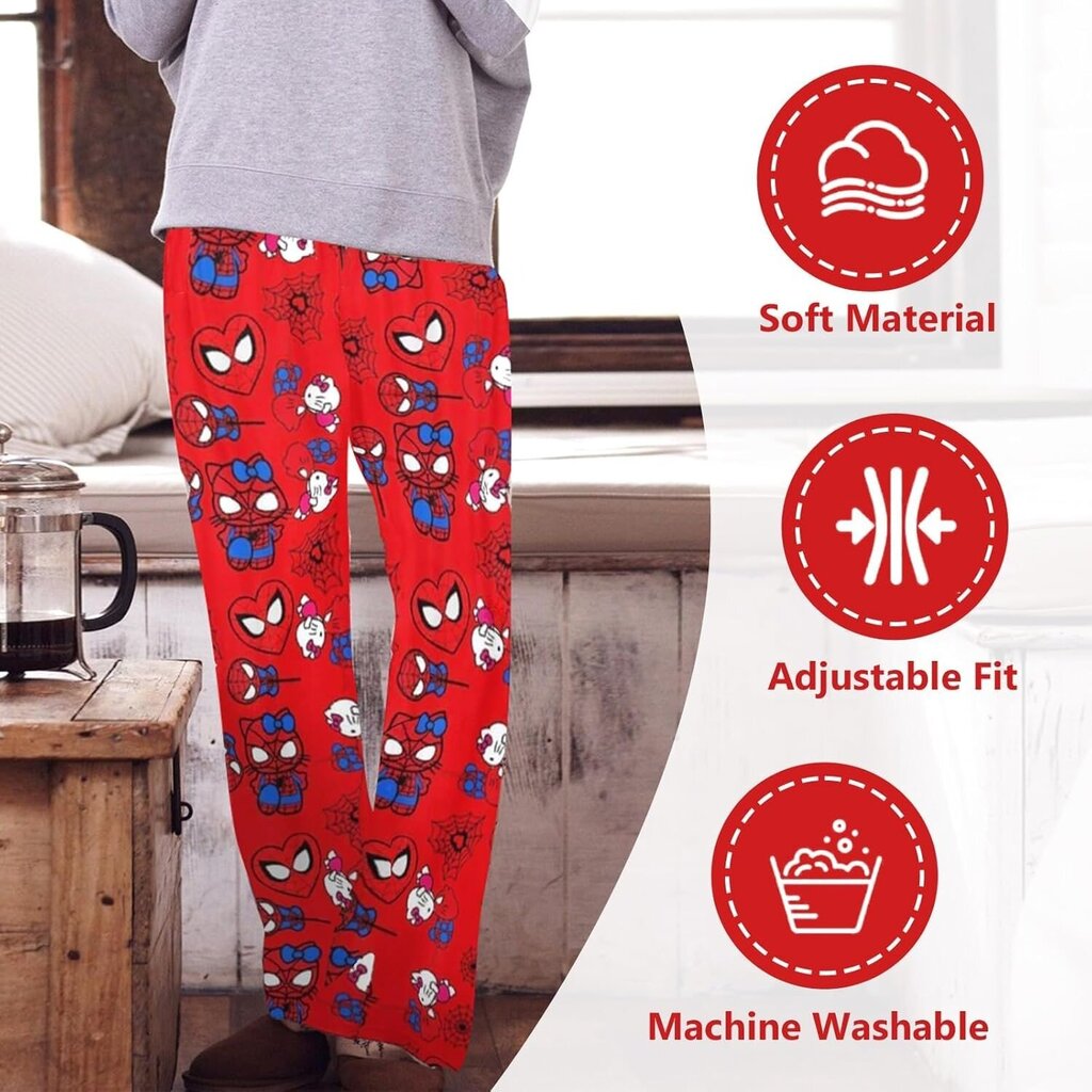 Pyjamahousut Hello Kitty & Spiderman hinta ja tiedot | Yöasut ja pyjamat | hobbyhall.fi