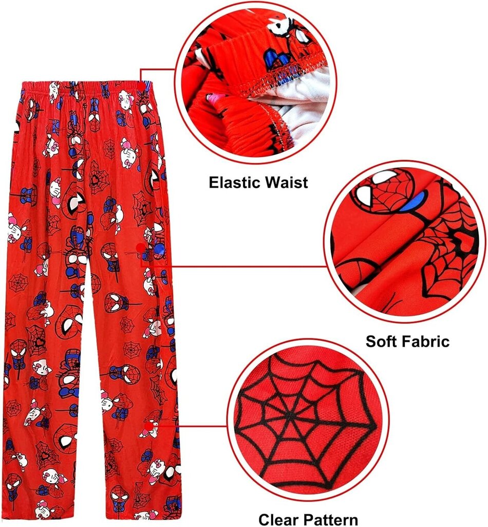 Hello Kitty ja Spiderman painetut pyjamahousut hinta ja tiedot | Yöasut ja pyjamat | hobbyhall.fi