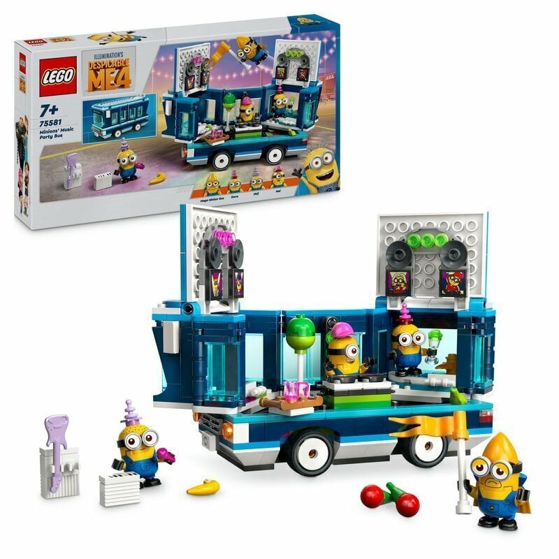 75581 LEGO® Minions Juhlabussi, 379 osaa hinta ja tiedot | LEGOT ja rakennuslelut | hobbyhall.fi