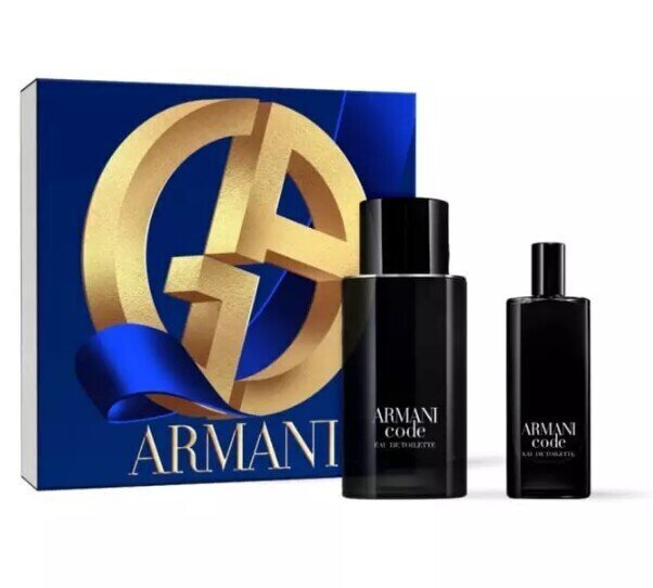 Setti Giorgio Armani Code miehille: Eau de Toilette EDT, 75 ml + Eau de Toilette EDT, 15 ml hinta ja tiedot | Miesten hajuvedet | hobbyhall.fi