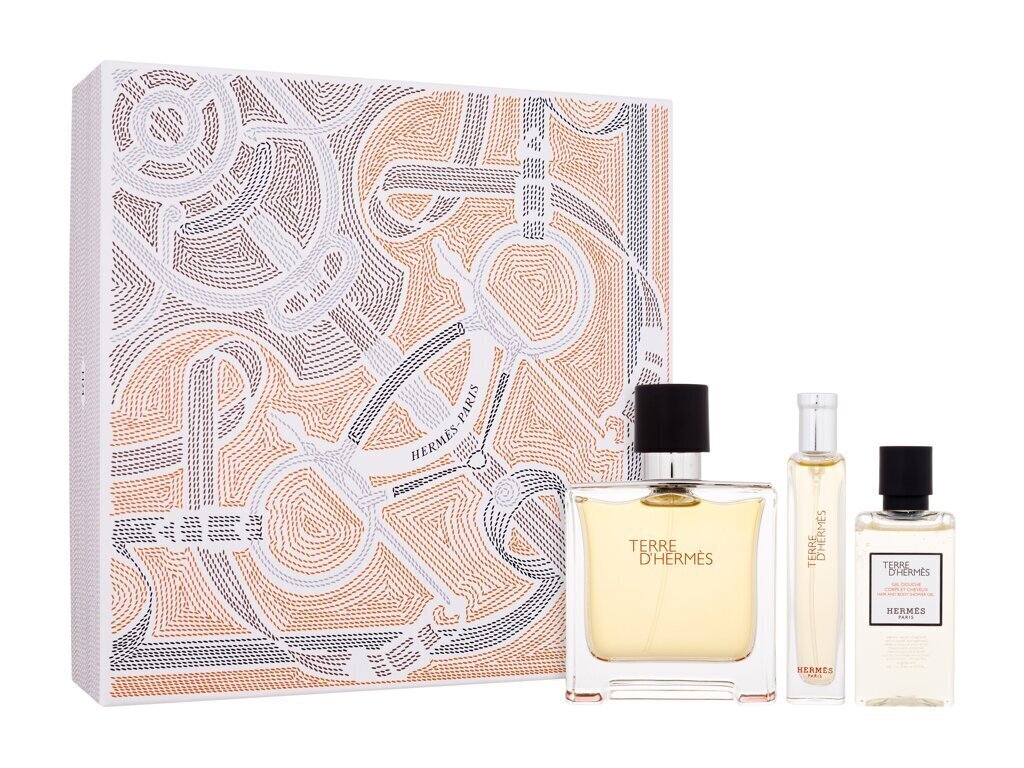 Sarja Hermes Terre d'Hermès miehille: Eau de Toilette EDT, 75 ml + Eau de Toilette EDT, 15 ml + suihkugeeli, 40 ml hinta ja tiedot | Naisten hajuvedet | hobbyhall.fi