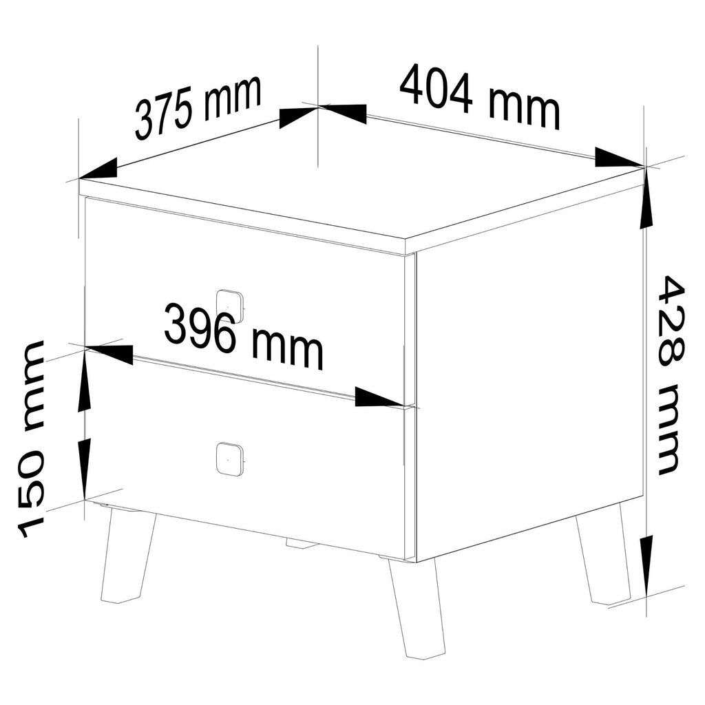 Yöpöytä Akord Mobi K-02, valkoinen hinta ja tiedot | Yöpöydät | hobbyhall.fi