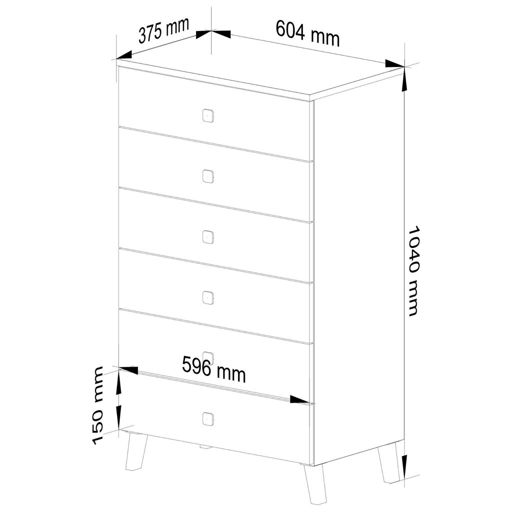 Lipasto Akord Mobi K-06, valkoinen hinta ja tiedot | Lipastot | hobbyhall.fi