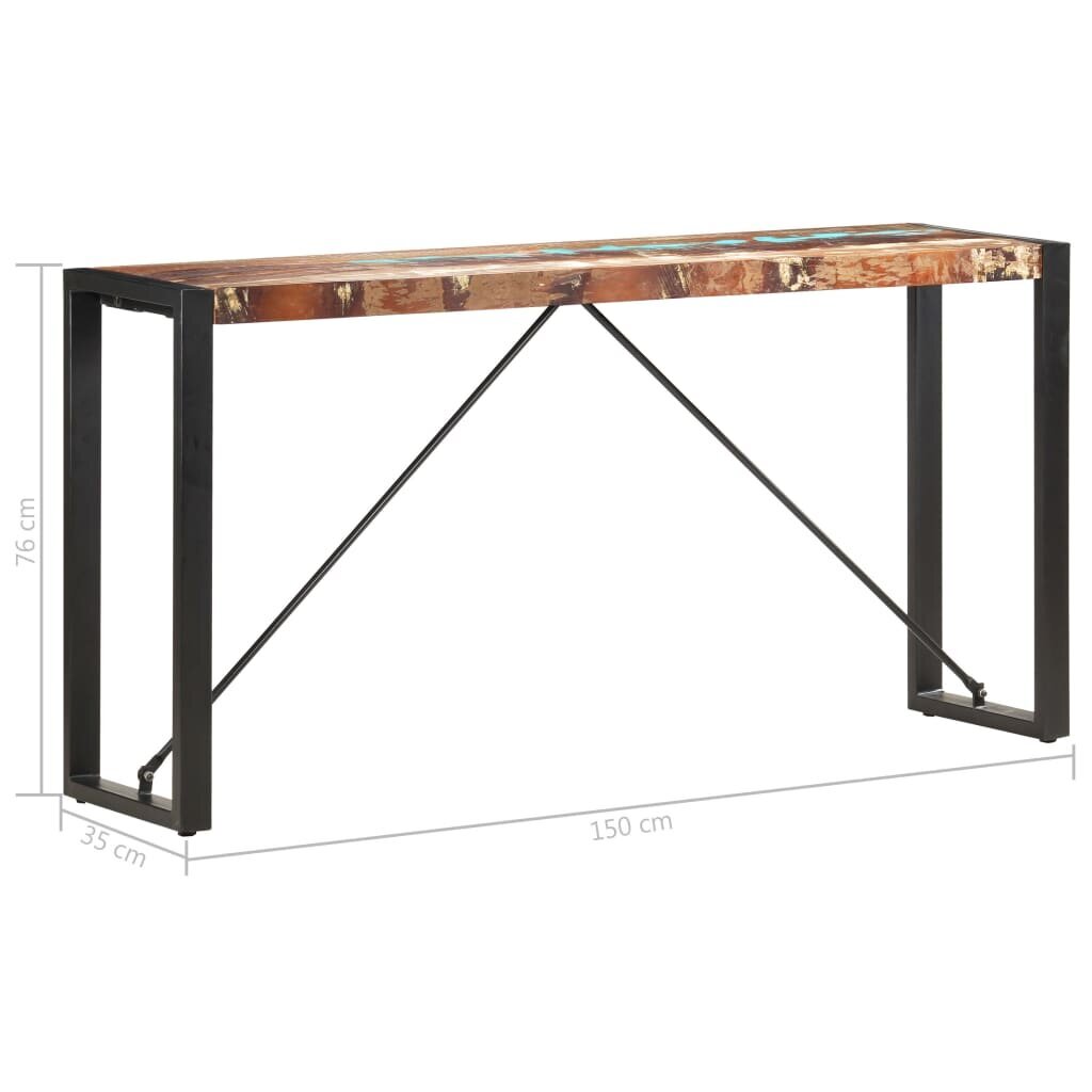 vidaXL Sivupöytä 150x35x76 cm täysi kierrätetty puu hinta ja tiedot | Sohvapöydät | hobbyhall.fi