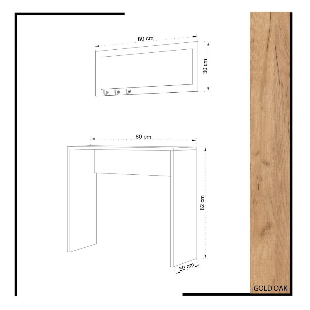 Konsolipöytä peilillä Cosenza, ruskea hinta ja tiedot | Sivupöydät | hobbyhall.fi