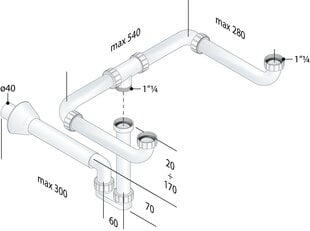 Kaksoisallassifoni 1" 1/4, valkoinen Mosquito hinta ja tiedot | Vesilukot | hobbyhall.fi