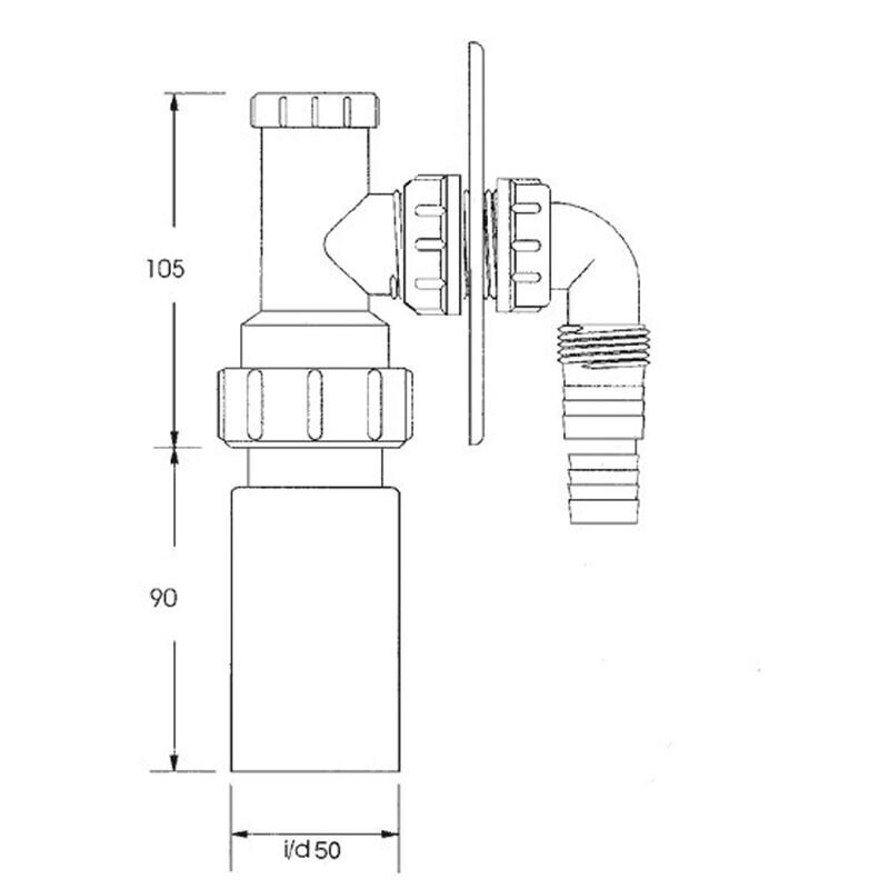 Sifoni pesukoneelle/astianpesukoneelle, piilotettu, McAlpine HC14WM50 hinta ja tiedot | Vesilukot | hobbyhall.fi