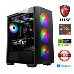 GAMER ryzen 7 5700g 32GB 512GB SSD NVME 1TB HDD RTX 4070 Windows 10 hinta ja tiedot | Pöytätietokoneet | hobbyhall.fi