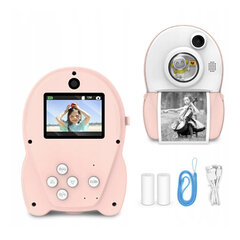 Shona KCP04 2in1 Kids Video/Photo Camera Full HD 1080p ja lämpötulostin + 2kpl rullat Pinkki hinta ja tiedot | Kamerat | hobbyhall.fi