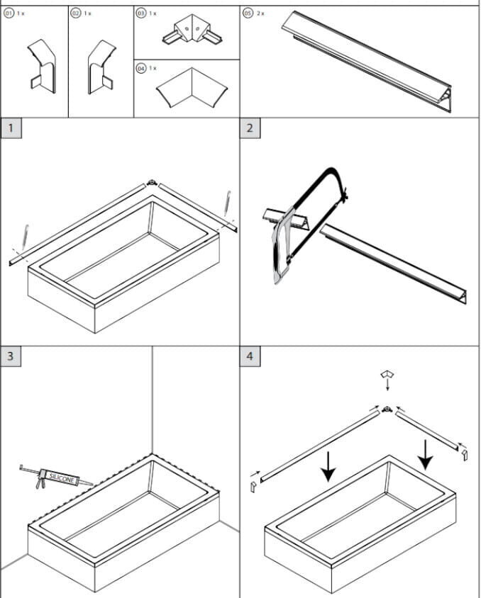 Kylpyammeen reunus, 2 x 195 cm hinta ja tiedot | Kylpyhuonetarvikkeet | hobbyhall.fi