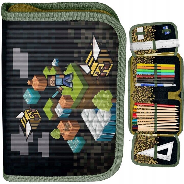 Koulureppu tarvikkeineen Paso Minecraft PP22GM-090, 5 osaa hinta ja tiedot | Koulureput ja -laukut | hobbyhall.fi