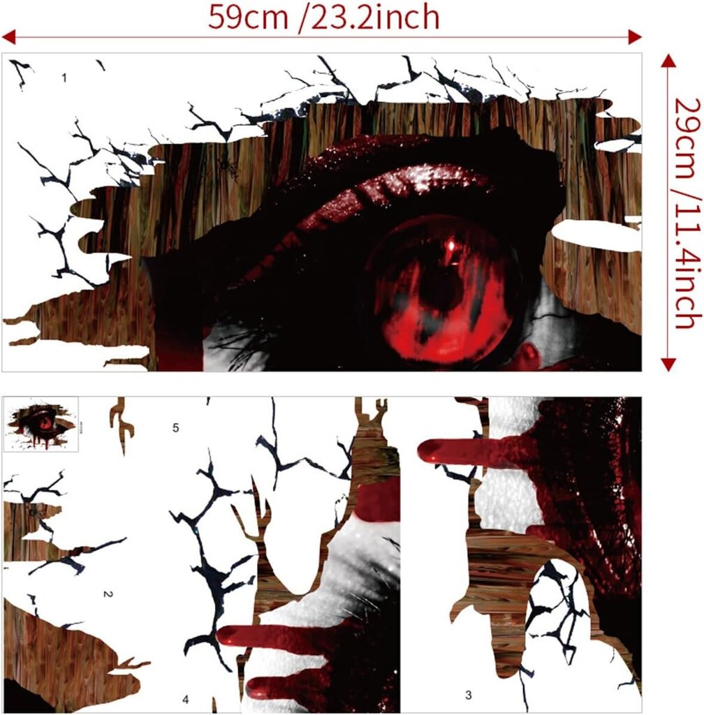 Horror Halloween -tarrat, 29X59cmX2kpl hinta ja tiedot | Juhlakoristeet | hobbyhall.fi